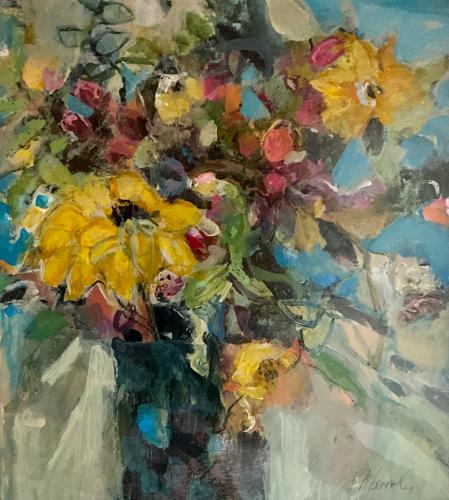 Abstract Yellow Flowers by Pat Abernathy