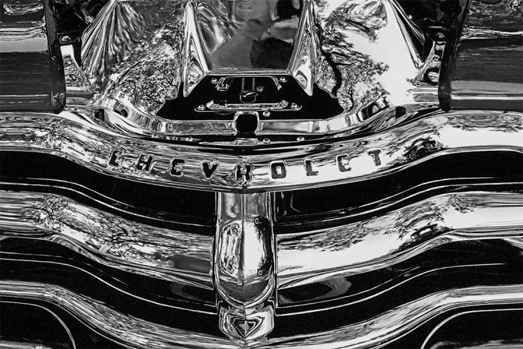 Chevy Grille - Giclee B&W by Charlie Taylor