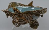 Double Turtle Standing Bowl Large by Sylvia Bosco