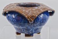 Blue with Brown Draped Pot by Hyla Sorensen-Weiss