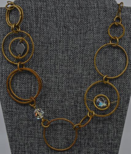 Crystal & Brass Necklace by Lara Blanchard
