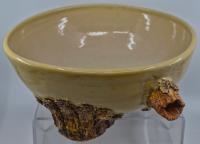 Large Cream Gold Bark Bowl by Megan Gulland Shifflett
