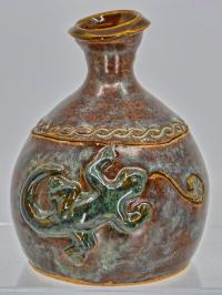 Lizard Dragonfly Pot with Lid by Hyla Sorensen-Weiss