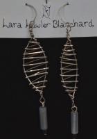 Sterling & Onyx Serpentine Earrings by Lara Blanchard
