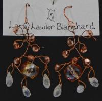 Copper/Moonstone/Crystal Earrings by Lara Blanchard