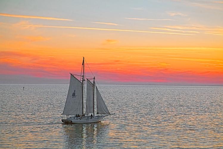 Biloxi Schooner Sunset Cruise - Giclee by Charlie Taylor