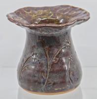Flanged Purple Pot with Flowers by Hyla Sorensen-Weiss